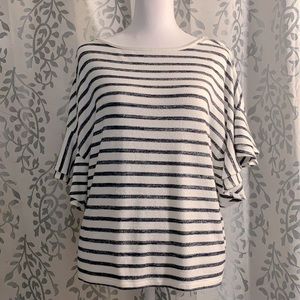 Banana Republic Striped Ruffle Sleeve Top